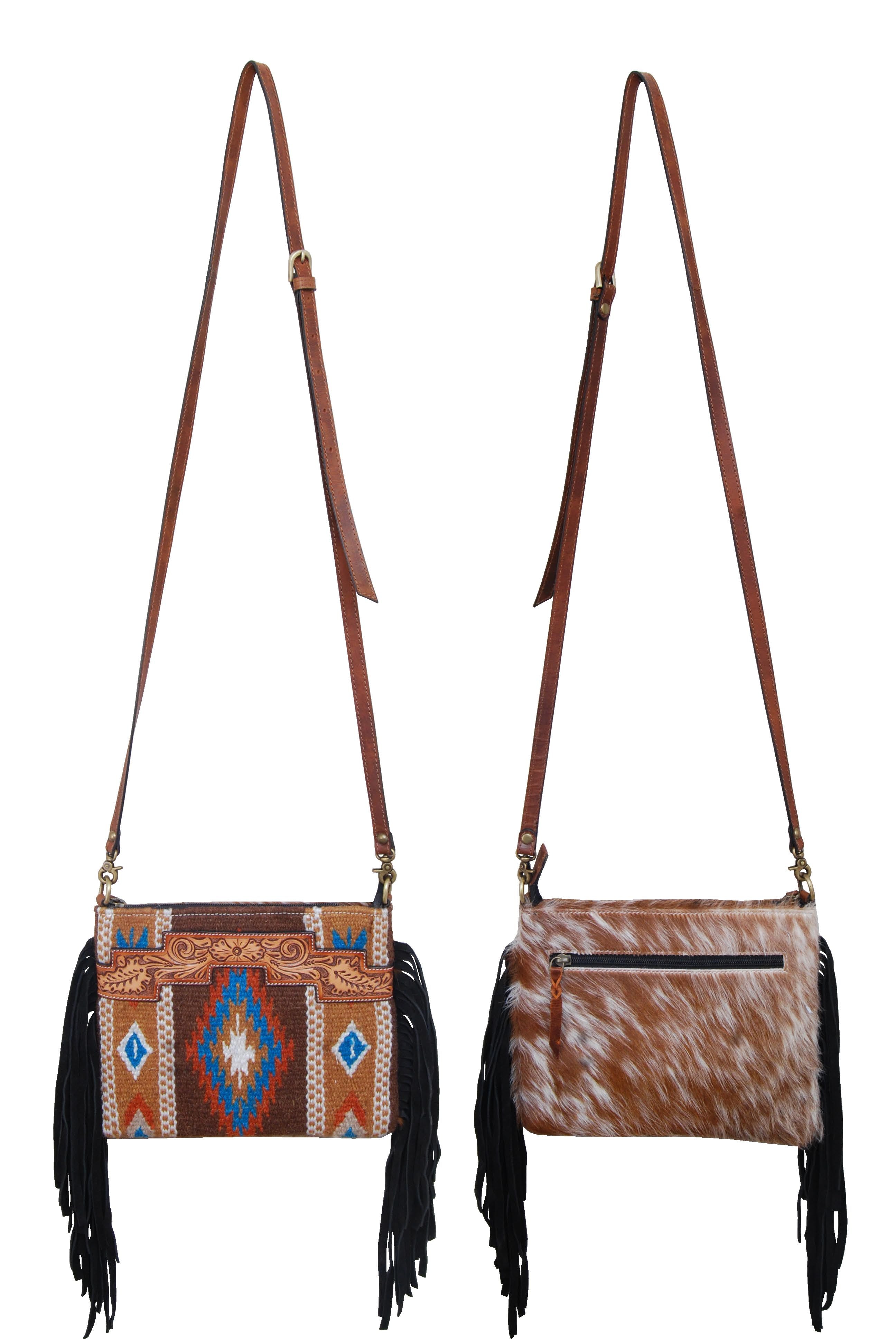 Saddle Blanket and Hide Cross Body
