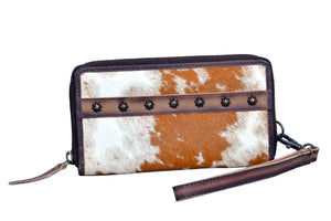 Large Brown and White Hair on Hide Wallet