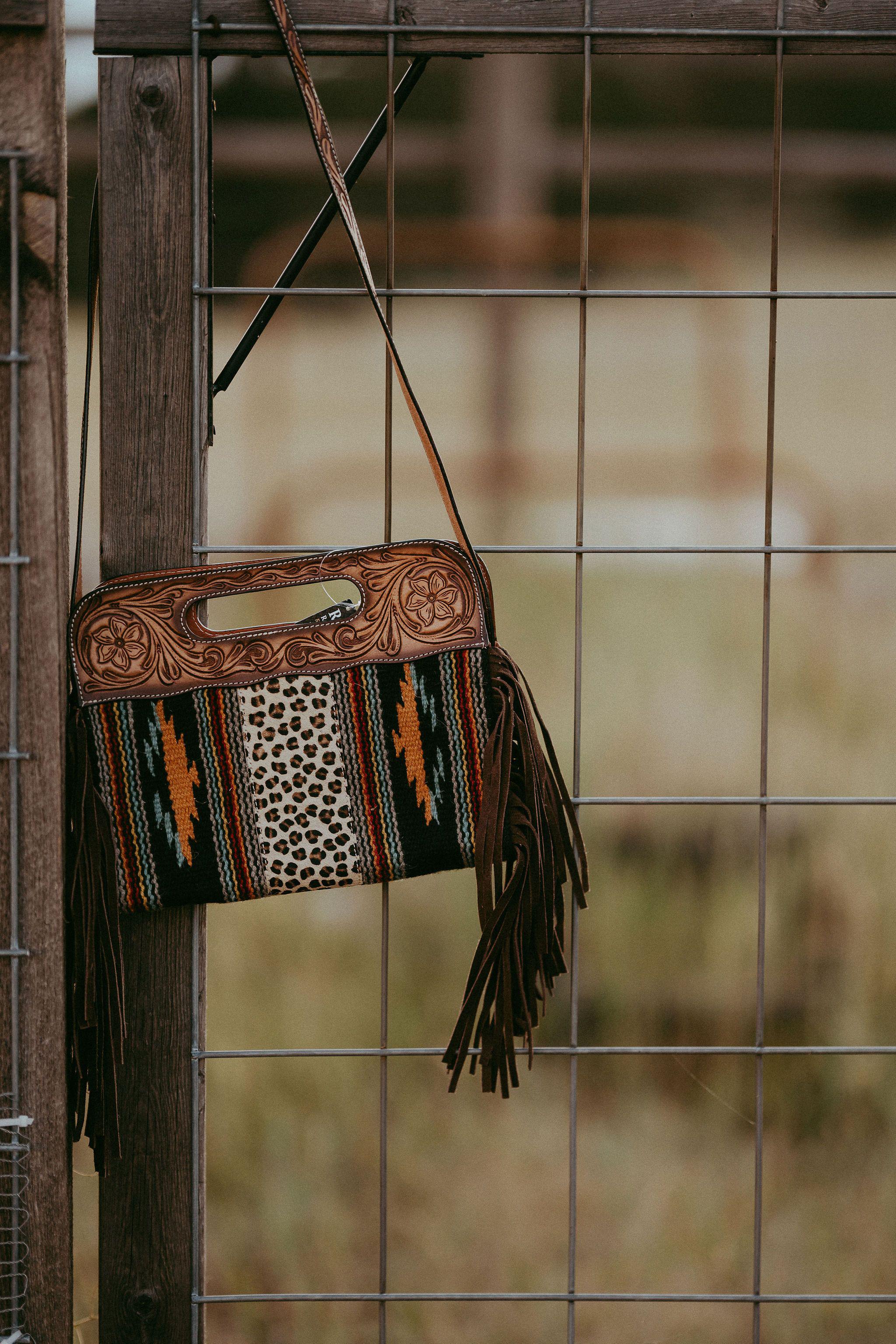 Saddle Blanket and Leopard Clutch