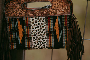 Saddle Blanket and Leopard Clutch