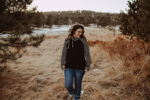 Ampersand Avenue Black and Leopard Hoodie