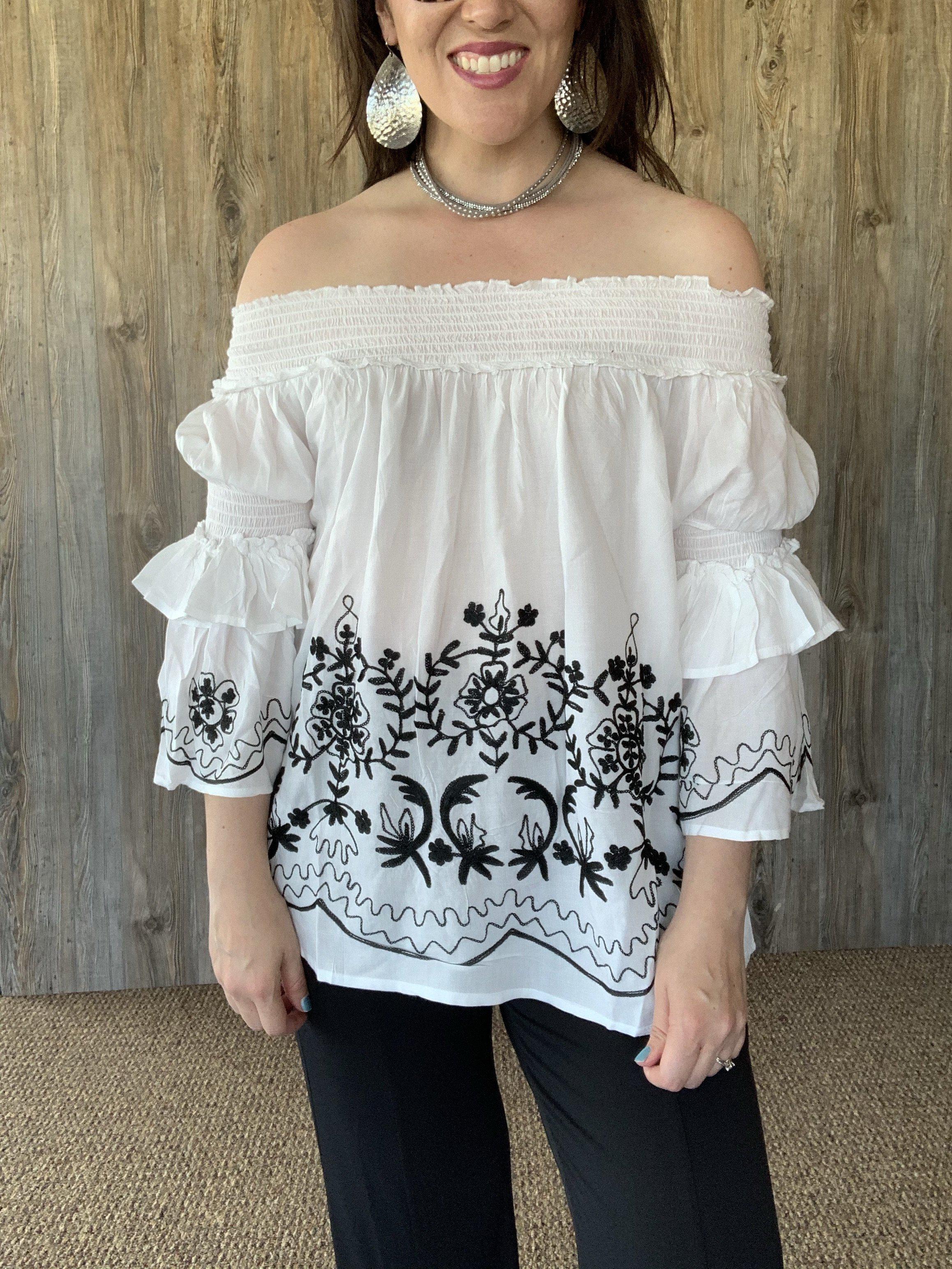 White Off the Shoulders Top