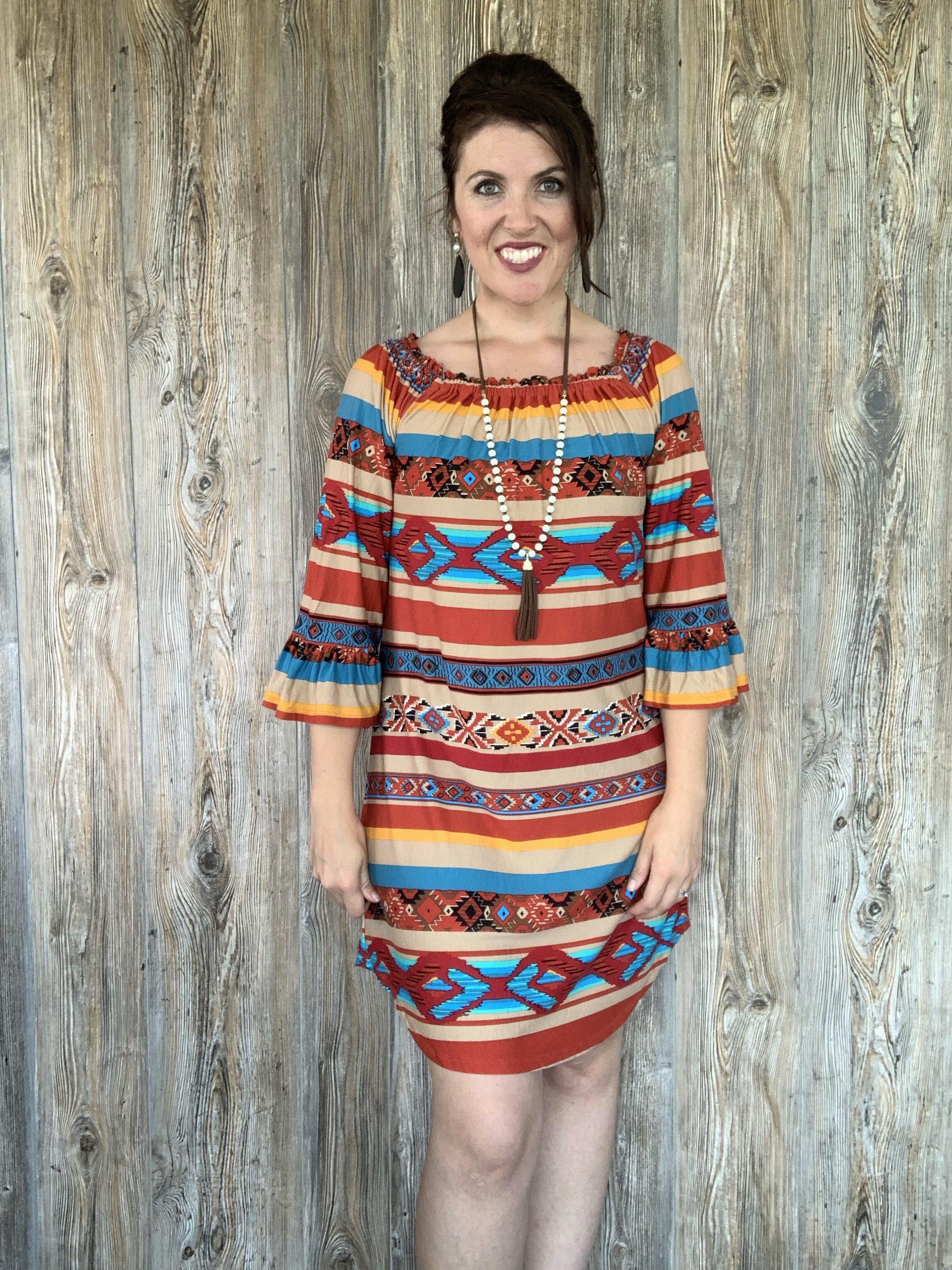Miss Mae Serape Dress Prairie Rose Boutique Miss Mae Serape Dress Prairie Rose Boutique