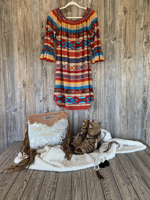 Miss Mae Serape Dress Prairie Rose Boutique Miss Mae Serape Dress Prairie Rose Boutique