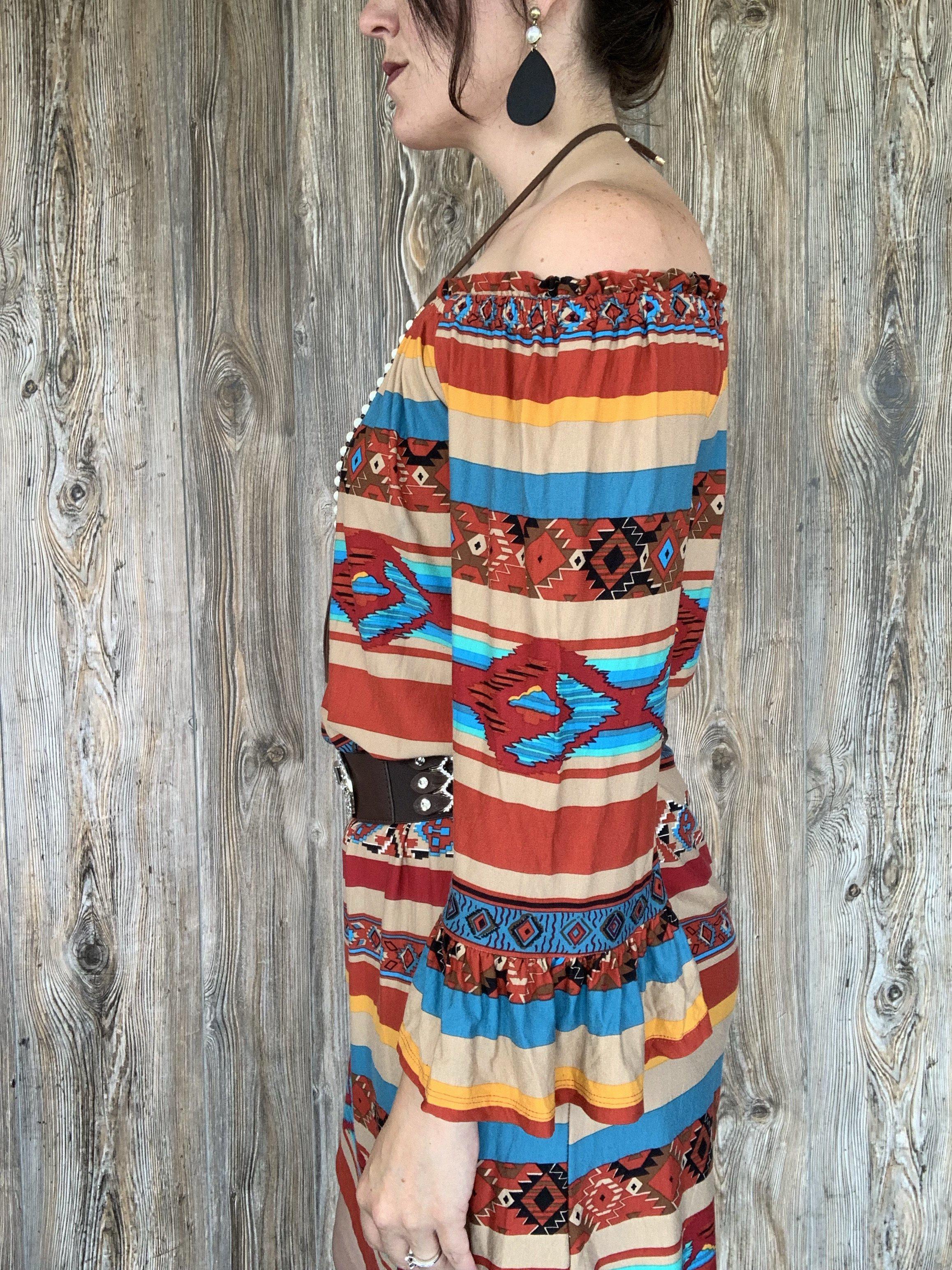 Miss Mae Serape Dress Prairie Rose Boutique Miss Mae Serape Dress Prairie Rose Boutique