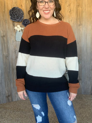Ampersand Ave Chunk Sweater in Rust