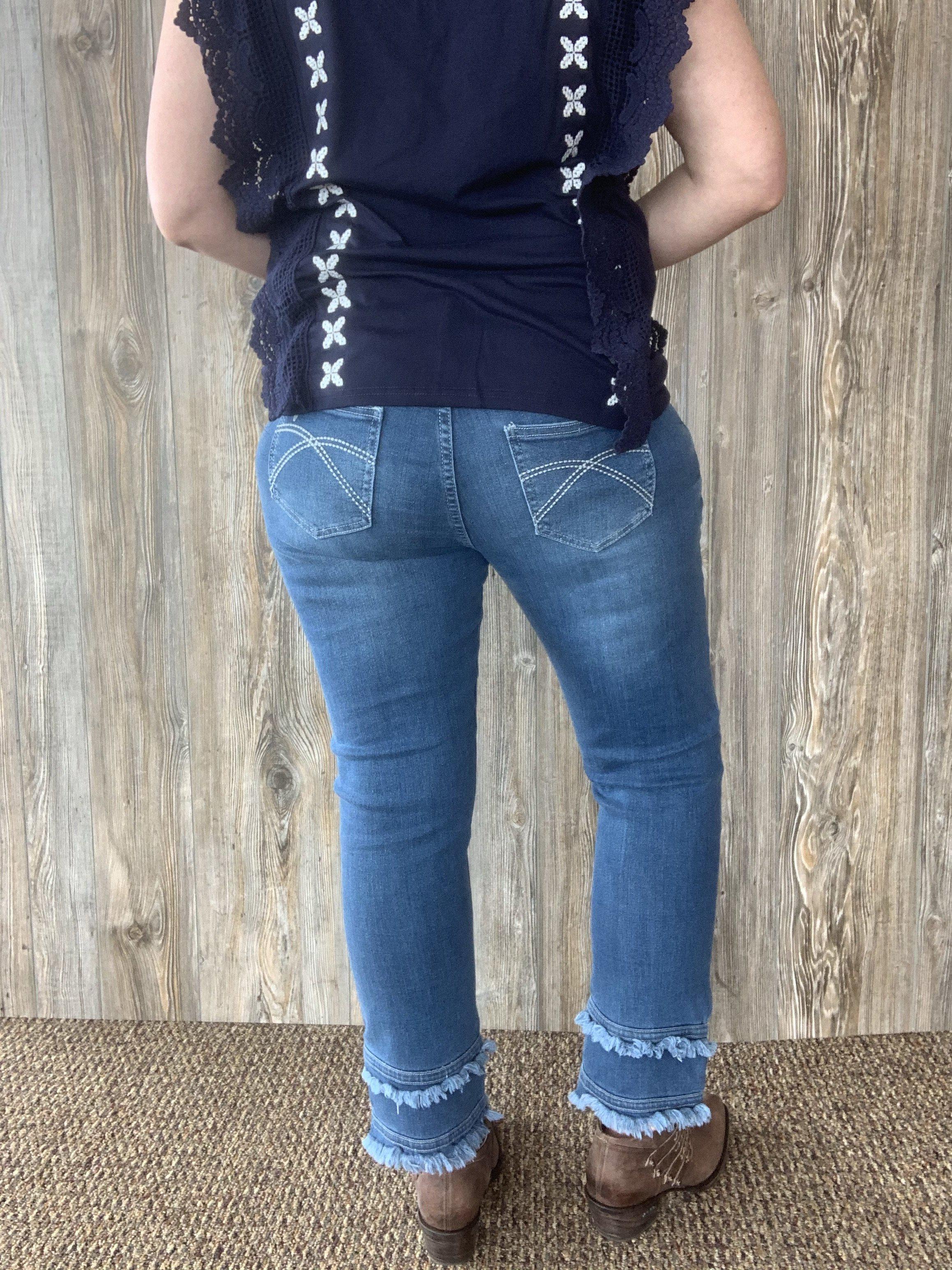 Danica Double Fringe Jeans - Indigo
